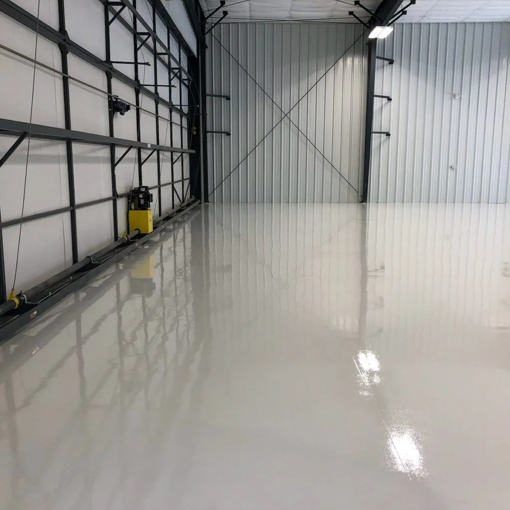 Airline Hanger Polyaspartic Floor Coating, Calgary