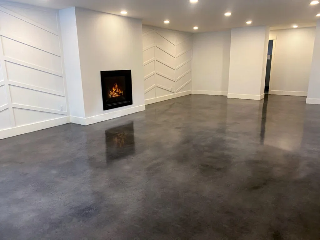 Polished Concrete Flooring with Stain installed by Concrete Inspirations