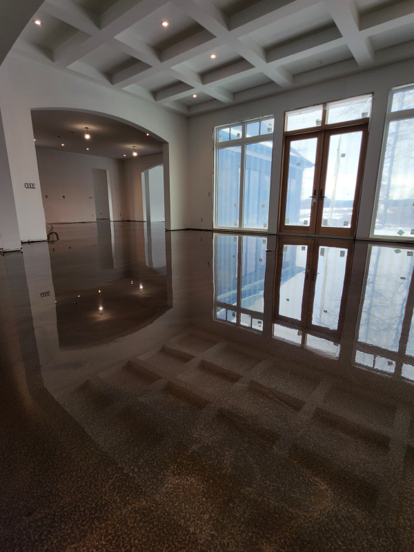 Residential Metallic Epoxy in Calgary Home